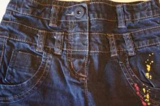 Catimini Girls Dark Jeans Paint splatter size 4 / 102 EUC  