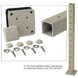 CRL Beige Gray 42 (1066 mm) Tall Cable Receiver Post Kit Prepped for 