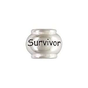  Survivor Sterling Silver Message Bead for European Charm 