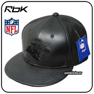 NEW NFL CAROLINA PANTHERS LEATHER CAP HAT 7 1/2   7 5/8  