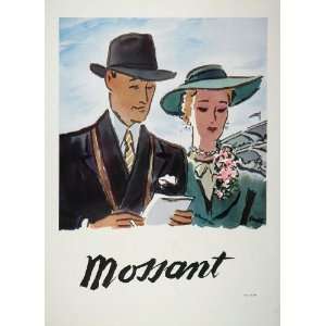   Ad Mossant Mens Hat Fedora NICE   Original Print Ad