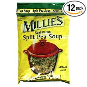 Millies Meals Pea Soup, 8 Ounce Packages (Pack of 12)  
