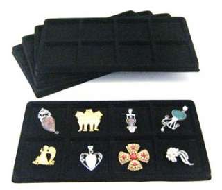 Black 8 Space Jewelry Display Tray Liner Inserts for Trays & Cases