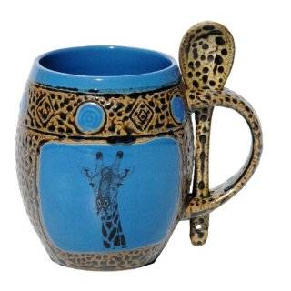Giraffe Mug with Spoon in Blue