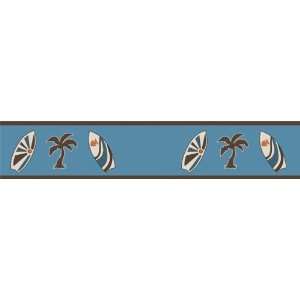  Surf Blue and Brown Wallpaper Border by JoJo Designs Blue 