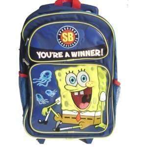 Spongebob Squarepants Large Rolling Backpack with Spongebob Jellyfish 