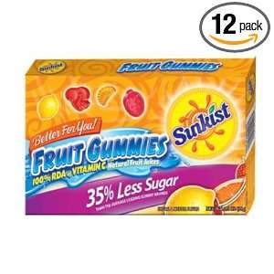 Sunkist Fruit Gummies, 3.5000 Ounce (Pack of 12)  Grocery 