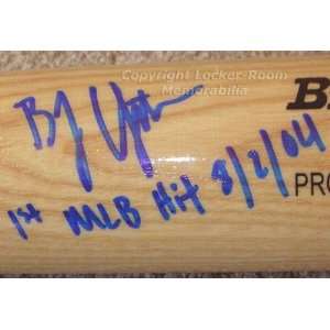  BJ Upton Autographed Bat 1st MLB Hit 8/2/04 Sports 