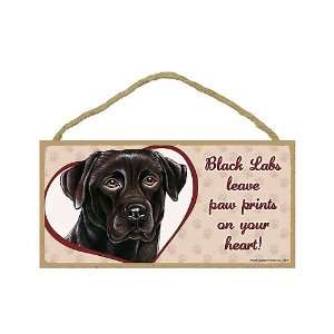 Black Labrador Retriever   leave paw prints on your heart Door Sign 5 