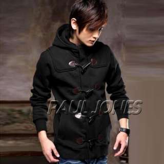 Mens Stylish Casual Jackets Toggle Coats Hoodie US(XS S M) Outerwear 
