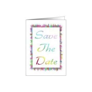  Save The Date Engagement Party Abstract Colors Design Card 