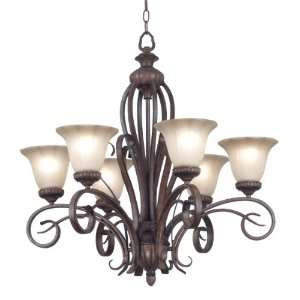   Rochester 6 Light Chandelier, Aruba Teak Finish