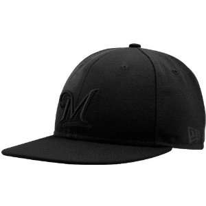  MLB New Era Milwaukee Brewers Black Tonal Fitted Hat 