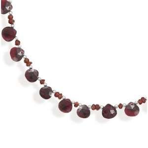   5extension Toggle Necklace With Pear and Rondell Garnets Jewelry