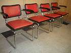 1960s Marcel Breuer Cesca 4 Arm Chair Set Mid Century 
