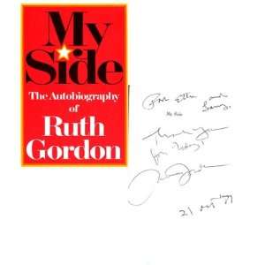  Ruth Gordon Autographed/Hand Signed My Side Autobiography Book 