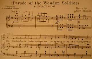 1922 THE PARADE OF THE WOODEN SOLDIERS Sheet Music  