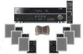 Yamaha RX V371 TV Receiver System + 6 In Wall Surround Sound Speakers 