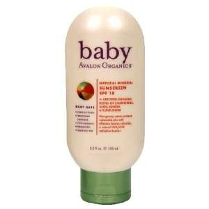  Avalon Organics Baby Natural Mineral Sunscreen, SPF 18 , 3 