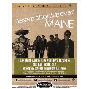 Never Shout Never   Posters   Limited Concert Promo 