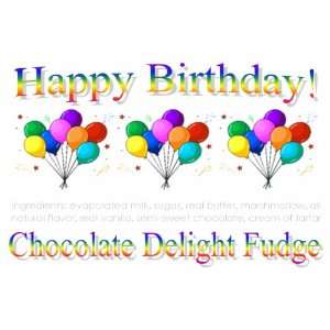 Custom Labeled Gift Birthday Balloons Chocolate Delight Fudge Box 