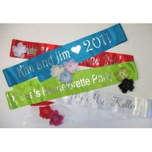   Personalized Sash with Choice of Colors and Fonts 