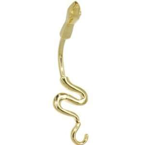  Solid 14kt Yellow Gold Sexy Snake Belly Ring Jewelry