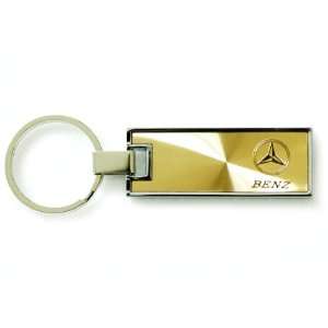  Mercedes Benz Rectangle Key Chain Gold