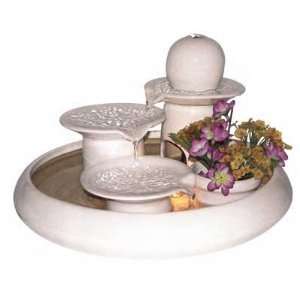  White Ceramic 3 Step Vase Table Fountain
