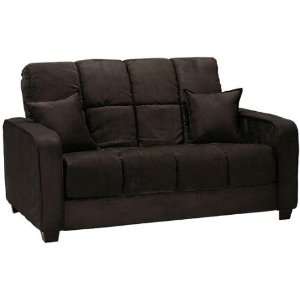  Camilla Love Seat W/pillows 38hx64wx40d Black