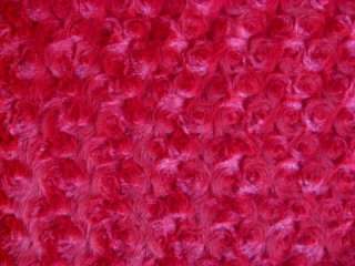RED MINKY SWIRL ROSE BUD CHENILLE SEWING FABRIC 30x36  