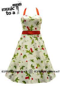 50s DRESS new CHERRY prom swing CREAM   SIZE 8 16  