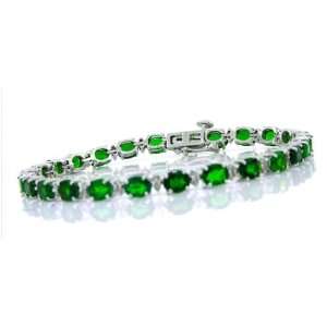  11.54ct Chrome Diopside and Diamond Bracelet in 14Kt White 
