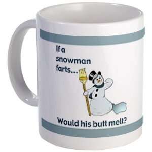 Snowman Fart Funny Mug by  