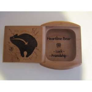   Collection 2 Cherry Heartline Bear engraved Wood Pill / Snuff box