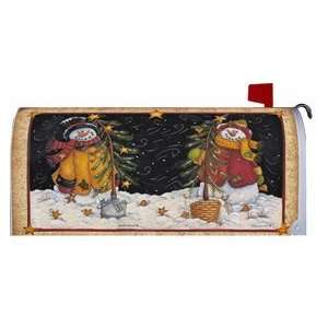  Snowmans Tree Magnetic Mailbox Cover Patio, Lawn 