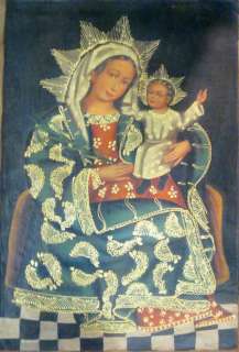 Madonna and Child Cusco Oil Painting from Peru 15 x23 Religious 