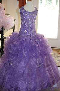 Purple National Pageant Dress Girls Size 8 10 12 14 16 Wholesale 