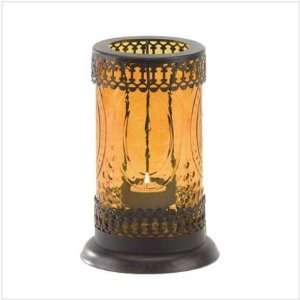  Standing Amber Glass Moroccan Lantern Candle Holder