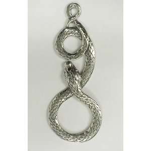  A Spectacular Coiled Snake in Sterling Silver Made in 