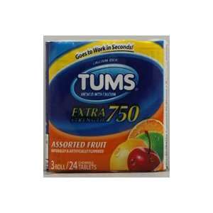  Tums Antacid with Calcium, Extra Strength 750, Chewable Tablets 