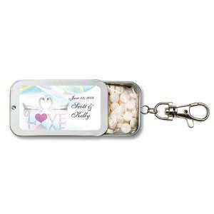  Wedding Favors Kissing Swan Design Personalized Key Chain 