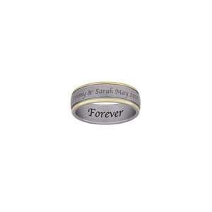 ZALES Engraved Two Tone Titanium Band (2 Lines) Mens 7.0mm canadian 