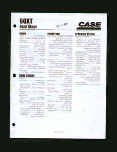 Case 60XT Skid Steer Dealers Specifications Brochure01  
