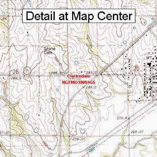 USGS Topographic Quadrangle Map   Clarksdale, Missouri (Folded 