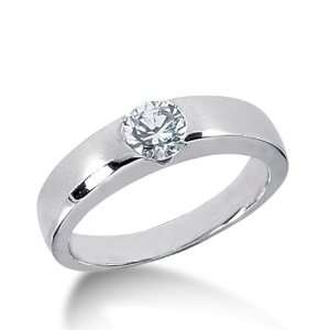 Round Diamond Classic Solitaire Channel Set 18K Gold Engagement Ring 