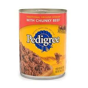 Pedigree Traditional Ground Dinner with Chunky Beef Canned Dog Food 