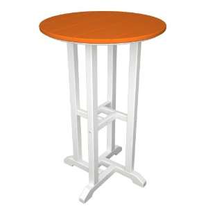  Contempo 24 Round Counter Height Table   White Frame 