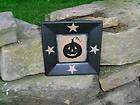 Square Wood Plate with Jack O Lantern Silhoutte