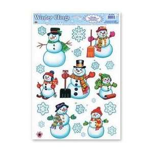  Snowman and Snowflakes Clings 